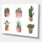 Designart - Flowers In A Pot Cacti and Succulents - Traditional Canvas Wall Art Print